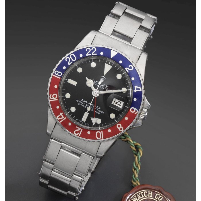 Rolex Rolex. A stainless steel automatic calendar bracelet watch with 24-hour indication GMT-Master, Ref:1675, Serial No.153****, Movement No.D59***, Circa 1966 · 1675