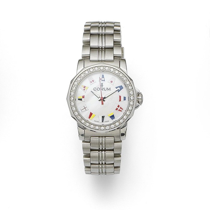 Corum. A lady's stainless steel and diamond set quartz bracelet watch Admiral's Cup, Ref:039.440.47/V785, Case No.1703109, Circa 2005