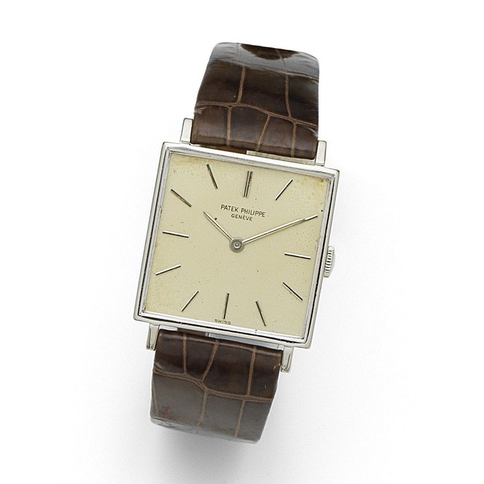 Patek Philippe. An 18K white gold manual wind wristwatch Gondolo, Ref:3430, Case No.2645050, Movement No.1141184, Circa 1960