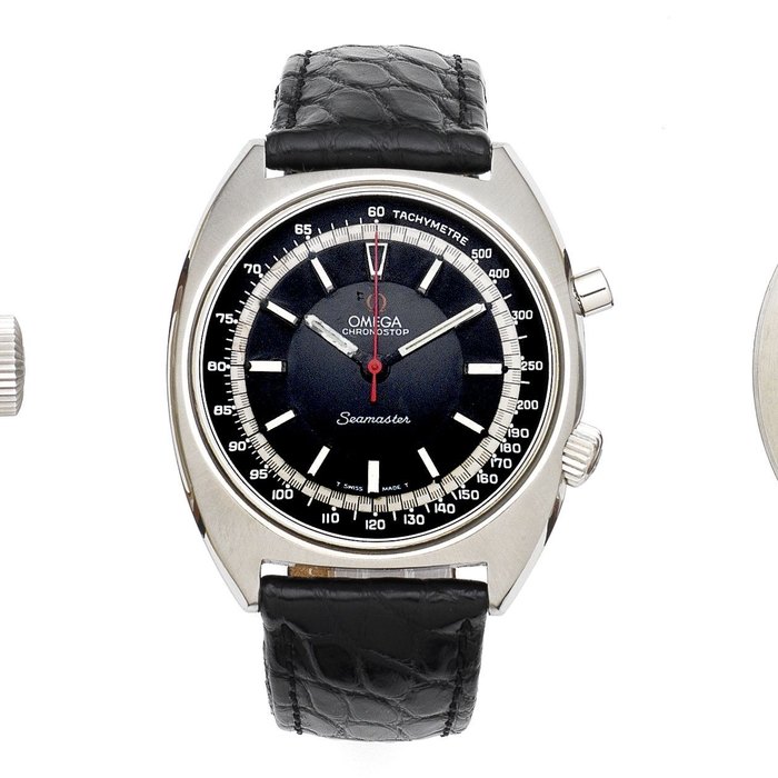 Omega. A stainless steel manual wind single button flyback chronograph wristwatch Seamaster Chronostop, Ref:145.007, Movement No.26560260, Circa 1970
