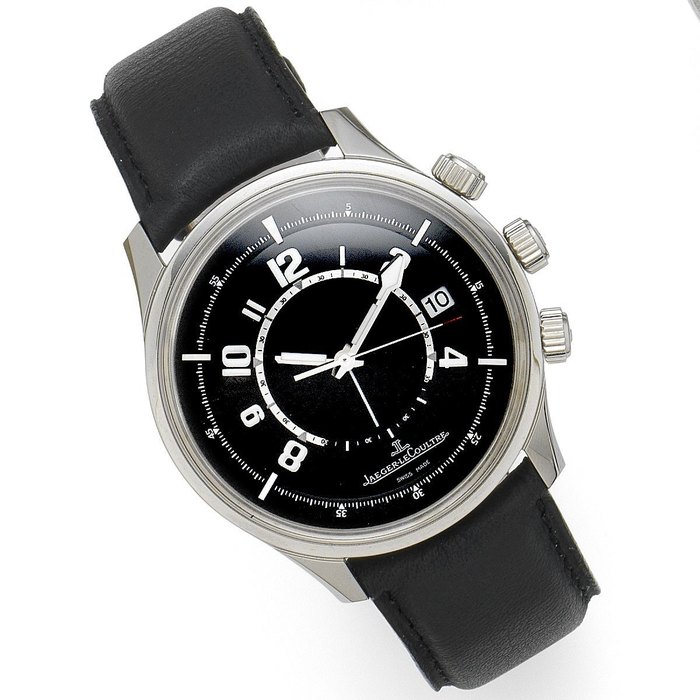Jaeger-LeCoultre. A stainless steel automatic calendar alarm wristwatch Aston Martin AMVOX 1 Alarm, Ref:190.8.97, No.1480, Circa 2005