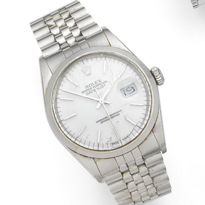 Rolex. A stainless steel automatic calendar tonneau form bracelet watch Datejust, Ref:16000, Serial No.R38****, Movement No.206****, Circa 1987