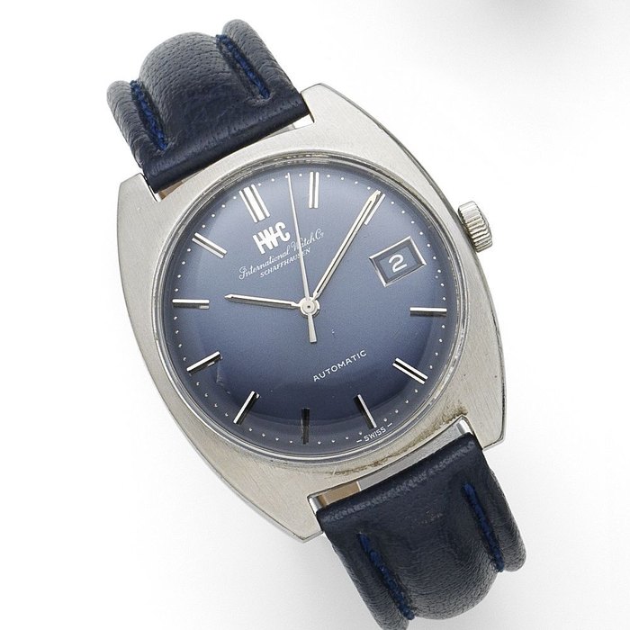 IWC. A stainless steel automatic calendar tonneau form wristwatch Ref:1828, Case No.2125017, Movement No.2093528, Circa 1970