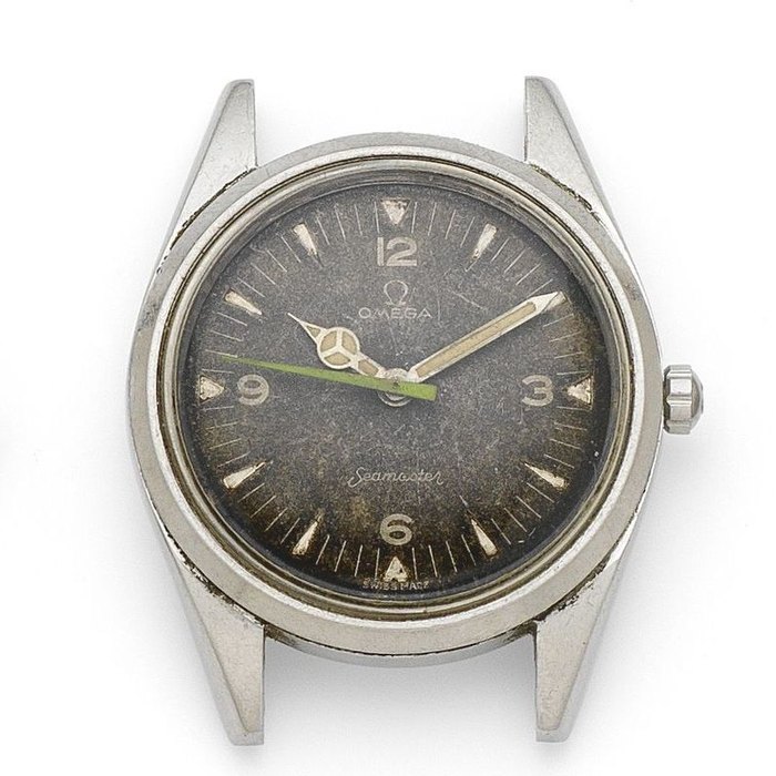 Omega. A stainless steel centre seconds Pakistan Air Force military issue manual wind watch with screw down back Seamaster (Railmaster), Ref:135004-63 SC, Case No.20476954, Movement No.12997073, Circa 1950