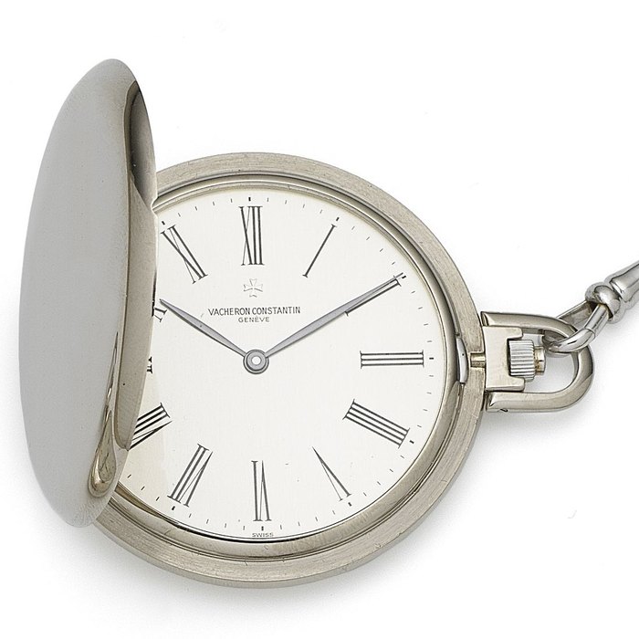 Vacheron Constantin. An 18K white gold slim keyless wind full hunter pocket watch Ref:57102, Case No.601953, Movement No.772257, Circa 1980