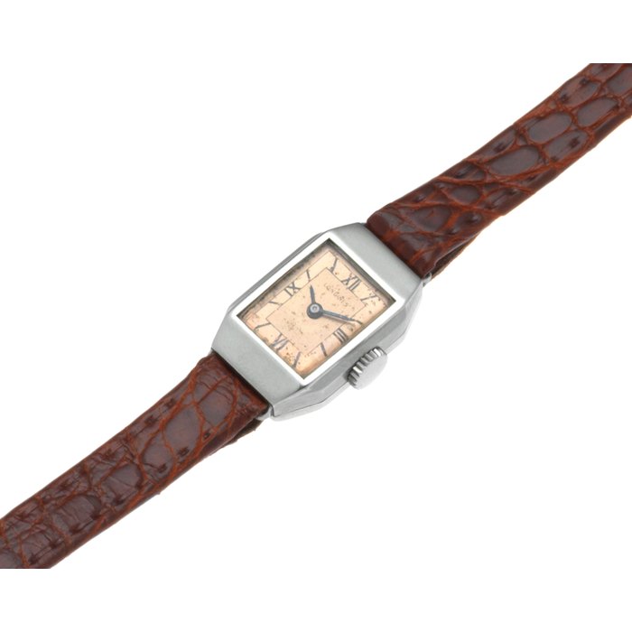 Longines. A lady's stainless steel manual wind wristwatch
