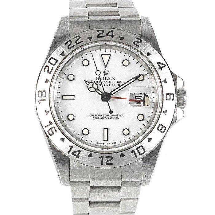 Rolex Rolex. A Stainless Steel Automatic Calendar Bracelet Watch with dual time zone, Explorer II, Ref:16570, Serial No.T79****, Movement No.769****, Sold 1st June 1997 · 16570