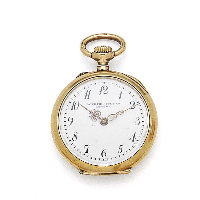 Patek Philippe. A small 18K gold keyless wind open face pocket watch Case No.249642, Movement No.143178, Circa 1910