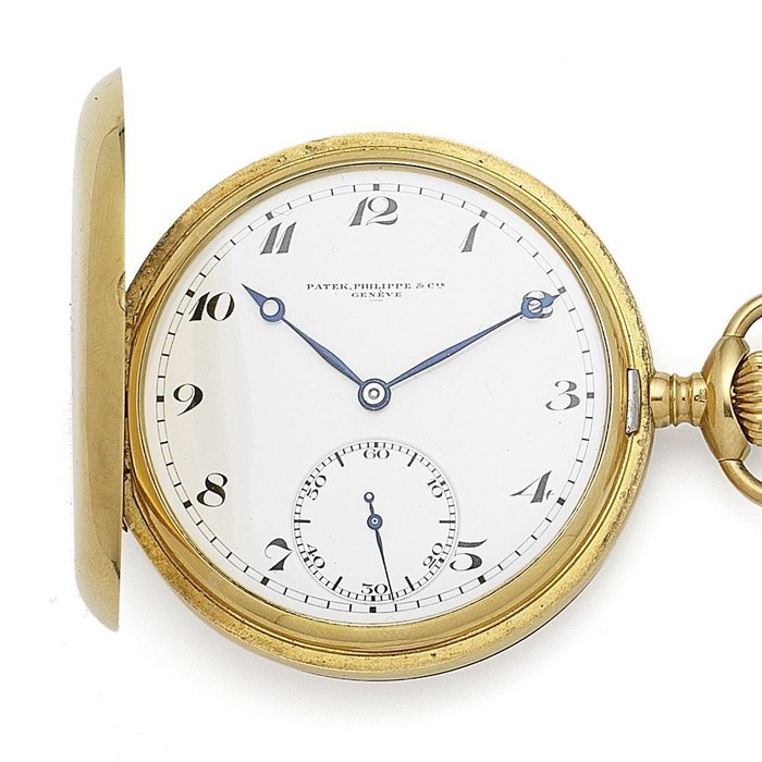 Patek Philippe. An 18k gold keyless wind full hunter pocket watch Case No.502293, Movement No.185716, Circa 1915