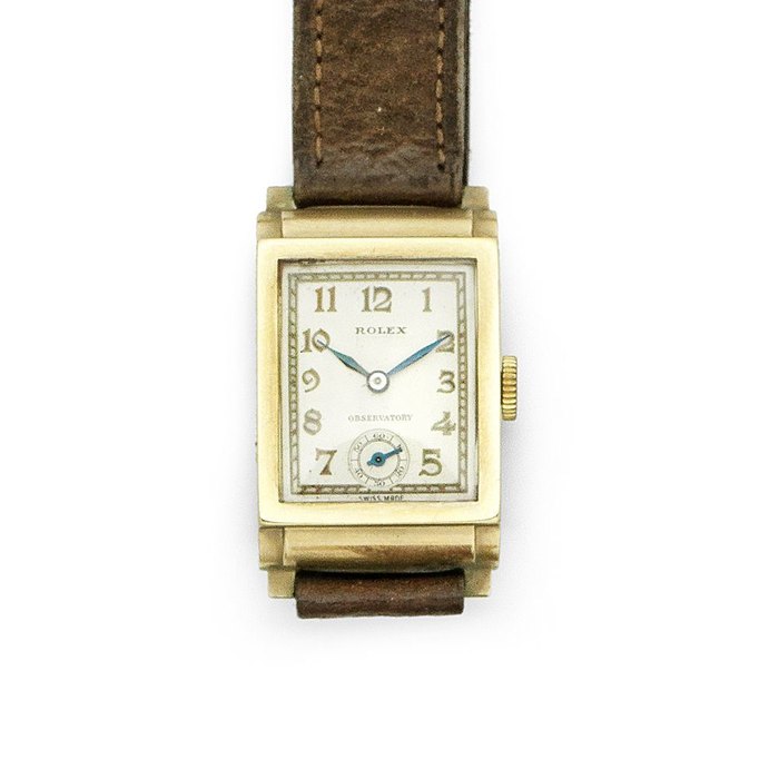Rolex. A lady's 9K gold manual wind rectangular wristwatch Observatory, Ref:2536, Case No.291**, Movement No.202**, Circa 1932