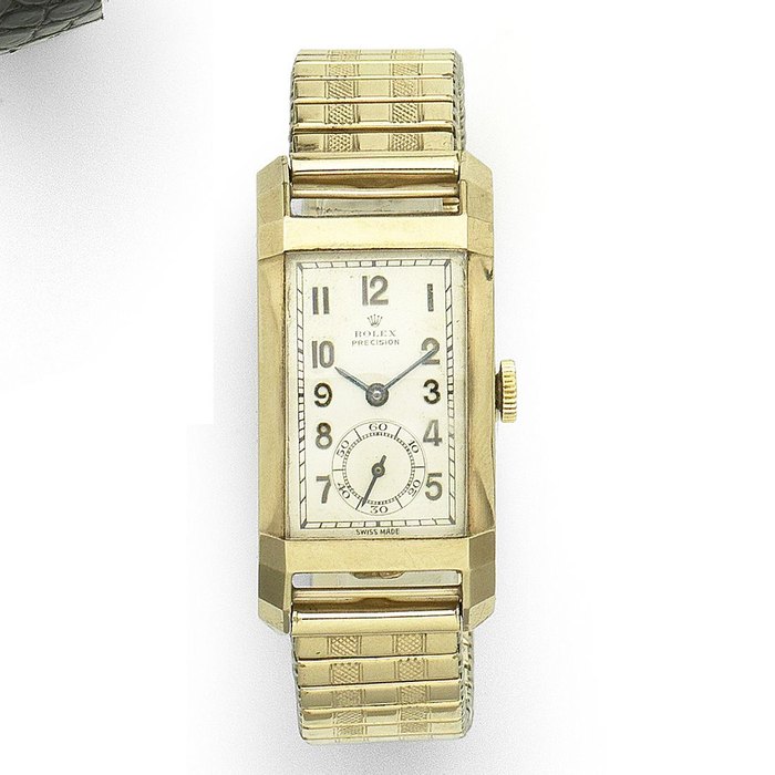 Rolex. A 9K gold manual wind bracelet watch Prince, Ref:3059, Case No.363**, Circa 1935