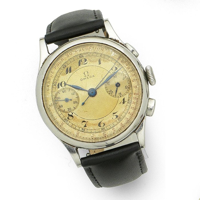 Omega. A stainless steel manual wind chronograph wristwatch Case No.9977740, Movement No.9386814, Circa 1940