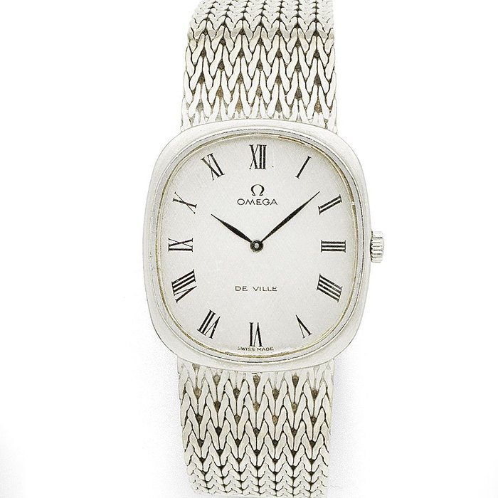 Omega. An 18K white gold manual wind bracelet watch De Ville, Ref:8301 135, Movement No.36579284, Circa 1980