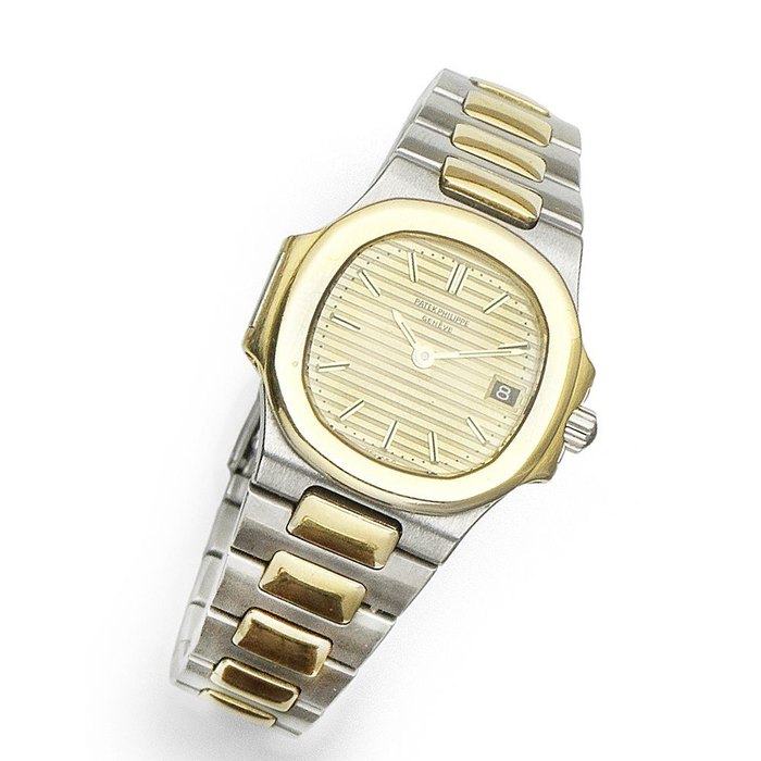 Patek Philippe Patek Phillipe. A stainless steel and gold quartz calendar bracelet watch Nautilus, Ref:4700/1, Case No.548186, Movement No.15200690 Circa 1990