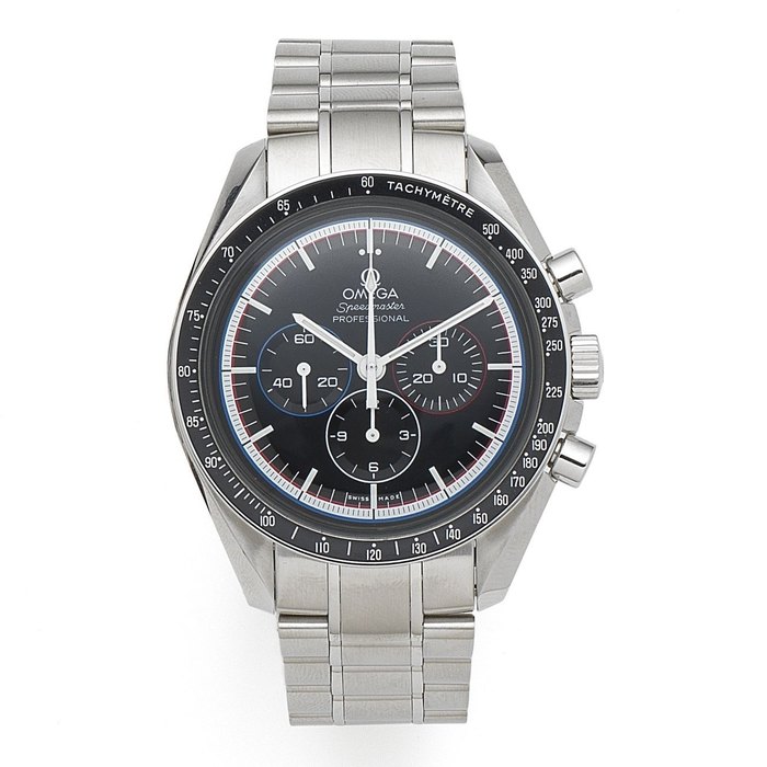 Omega. A stainless steel manual wind chronograph bracelet watch Speedmaster Apollo 15 40th Anniversary, Ref:31130423001003, No.1933/1971, Case No.77762941, Sold 13th December 2011