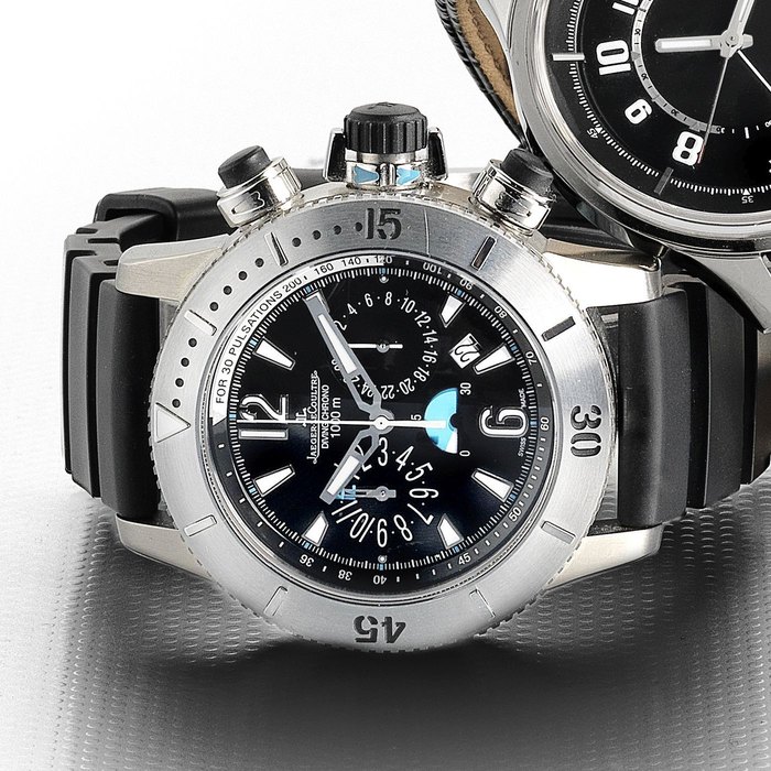 Jaeger-LeCoultre. A titanium automatic calendar chronograph diver's wristwatch with dual time zone Master Compressor Diving Chronograph, Ref:160.T.25, Case No.2464880, Movement No.3464634, Circa 2010