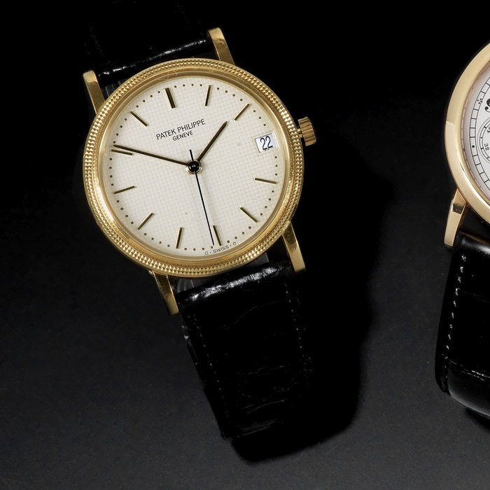 Patek Philippe. An 18K gold automatic calendar wristwatch Calatrava, Ref:3802, Case No.2828212, Movement No.1440798, Circa 1990