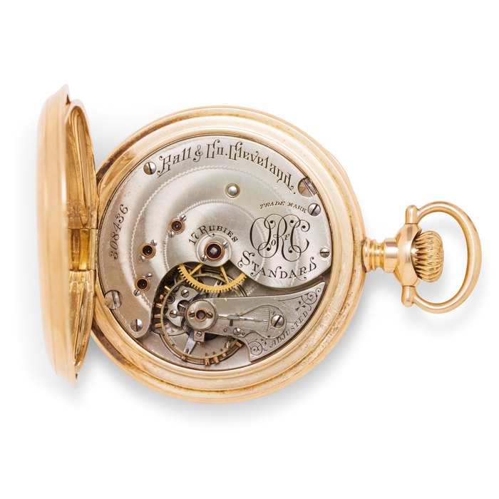 E. Howard & Co. A very rare 14K gold open face Ball railway trade union watchOrder of Railway Conductors, No. 308436