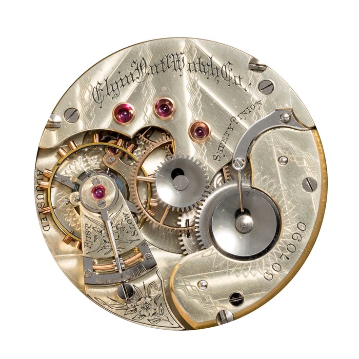 Breguet Elgin. A fine 18K gold hunter cased watch with convertible movement Elgin Nat'l Watch Co., No. 607090