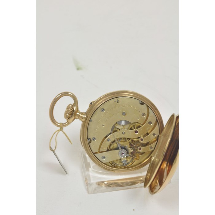 Patek Philippe. An 18K rose gold open face keyless lever watchCase No. 225870, Movement no. 114090, circa 1900