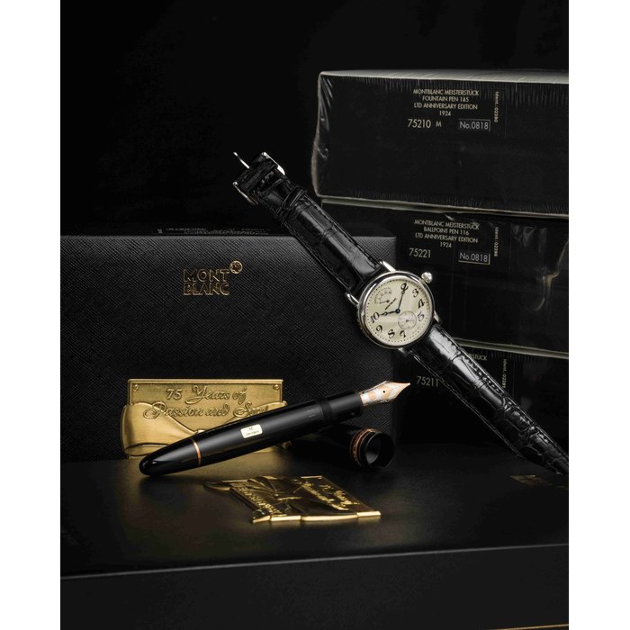 Montblanc. A fine set of limited anniversary edition 1924 two fountain pens, two ballpoint pens and rollerball with box and papers Meisterstück, Ref:FP02383/FP02390/BP02396/BP02392/RB02391, No.0818/1924, manufactured in 1999