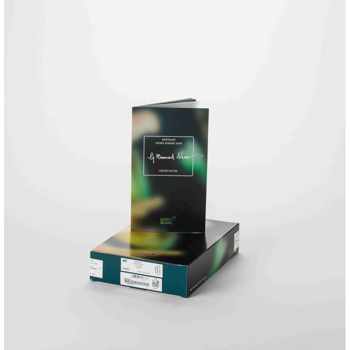 Montblanc. A fine limtied edition 2008 Writers editions George Bernard Shaw set include fountain pen, ballpoint pen and mechanical pencil in factory sealed box Ref:M28775, No:3558/4000, manufactured in 2008