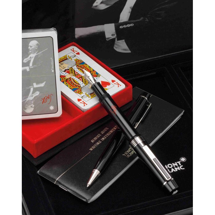 Montblanc. A fine set of Dontation pens 2005 Sir Georg Solti fountain pen and ballpoint pen with box and papers Ref:M21858/M21859, manufactured in 2005