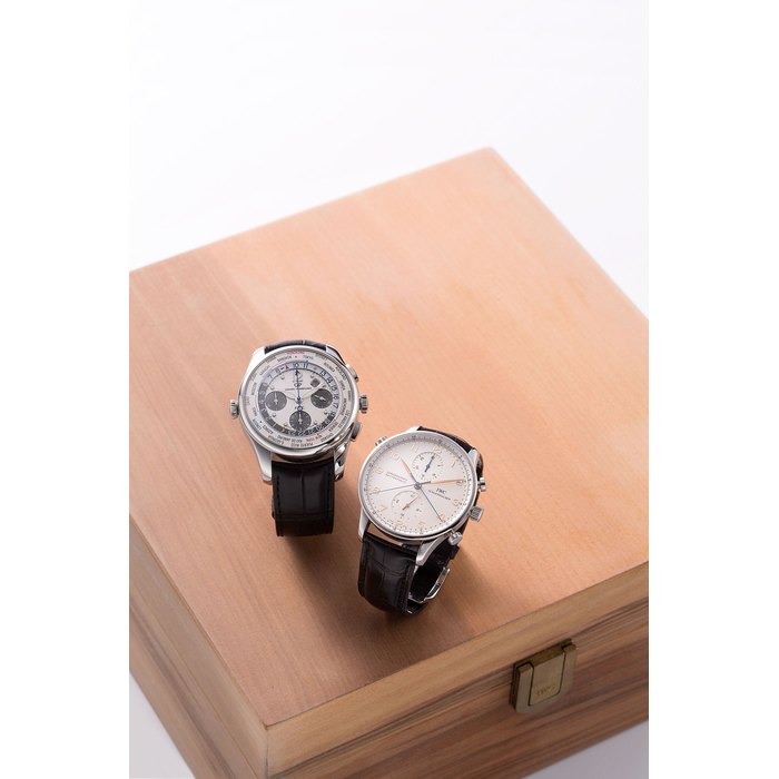IWC. A stainless steel manual wind split second chorongraph wristwatch with box and papers IWC Portuguese Chrono-Rattrapante, Ref:3712, Case No.2793497, Sold 13th March 2001