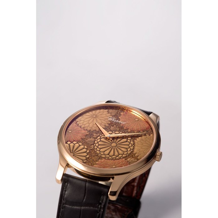 Chopard. An 18K rose gold automatic wristwatch with Japanese lacquer dial with box and papers Kiichiro Masumura and Yamada Heiando Urushi, Ref:161902-5056, Case No.1849042, Movement No.156391, Circa 2013