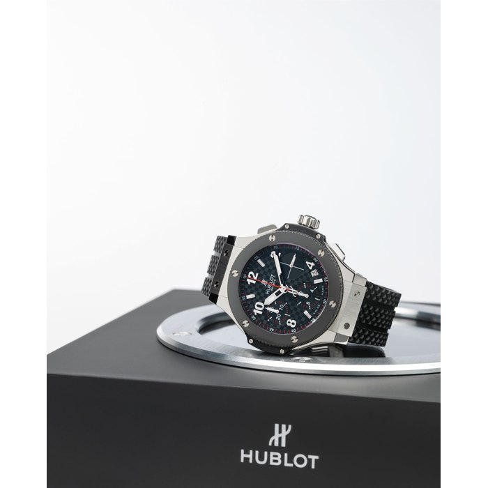 Hublot Hublot. A stainless steel and titanium automatic calendar chronograph wristwatch with box and papers Big Bang, Ref:342.SB.131.RX, Case No.993238, Sold 22nd December 2013, Price & Market Data