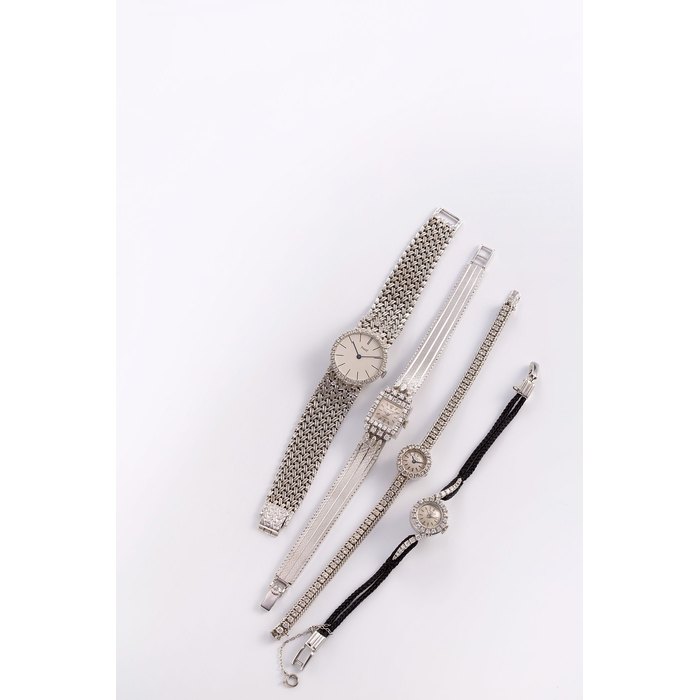 Piaget Piaget. A lady's 18K white gold and diamond set manual wind bracelet watch Movement No.622177, circa 1980, Price & Market Data
