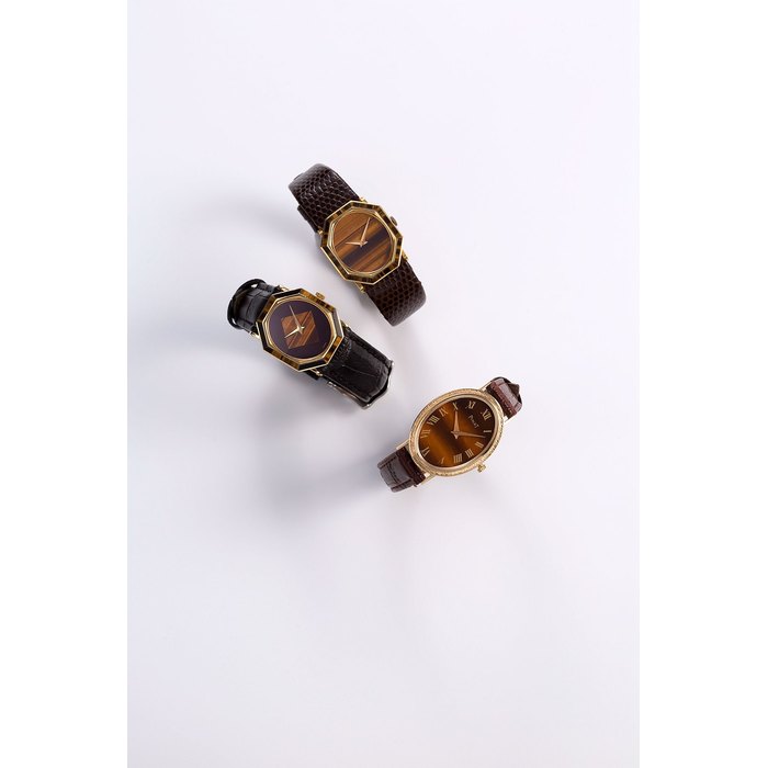 Piaget. A lady's 18K gold and tiger's eye manual wind wristwatch Ref:9861A6, Case No.164398, Movement No.704333, Circa 1980