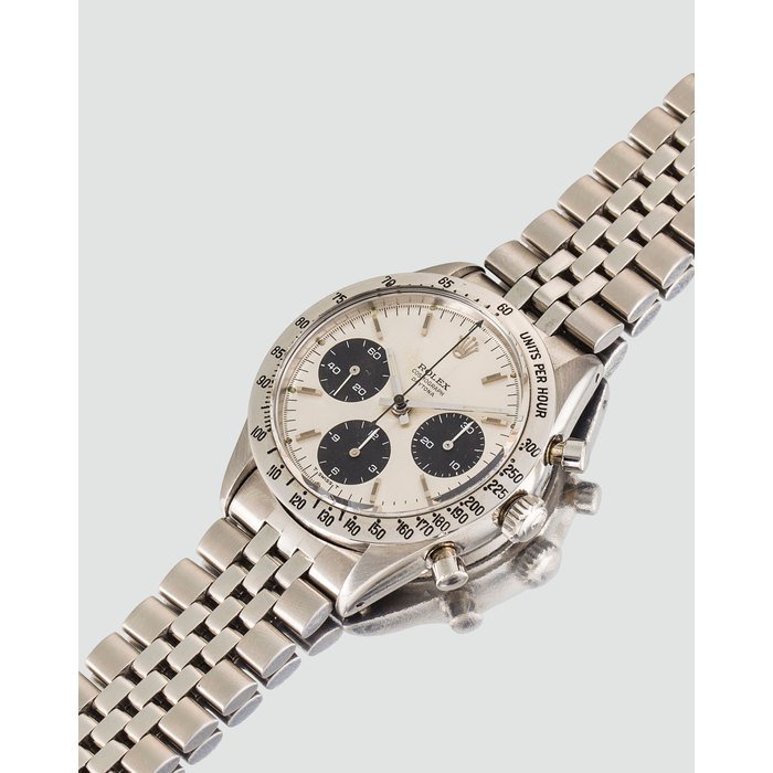 Rolex Rolex. A fine stainless steel chronograph wristwatch with braceletCosmograph Daytona, Ref:6239, Case No. 1419125, Circa 1966 · 6239