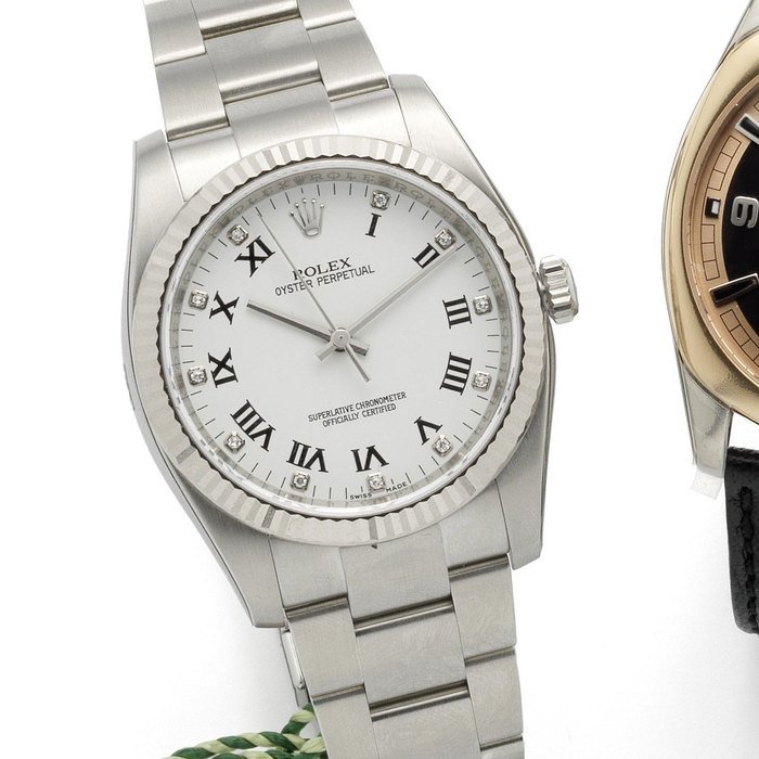 Rolex Rolex. A stainless steel automatic bracelet watch Oyster Perpetual, Ref:116034, Serial No.G86****, Circa 2010 · 116034