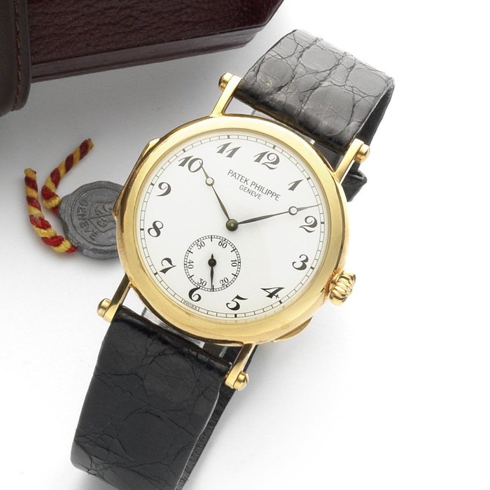 Patek Philippe. An 18ct gold manual wind wristwatch Officier 'Anniversary Edition', Ref:3960, Case No.2864173, Movement No.769261, Sold 1st May 1989