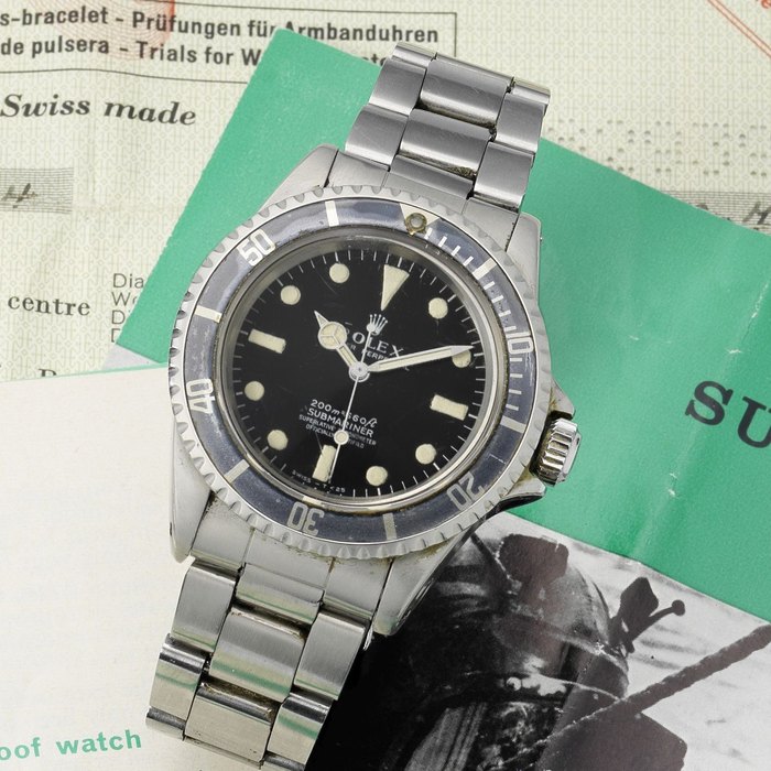 Rolex. A fine stainless steel automatic bracelet watch Submariner, Ref:5512, Serial No.182****, Sold 6th January 1970