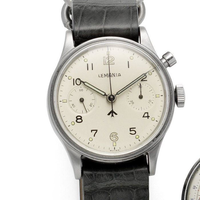 Lemania. A stainless steel manual wind single button chronograph wristwatch Circa 1960