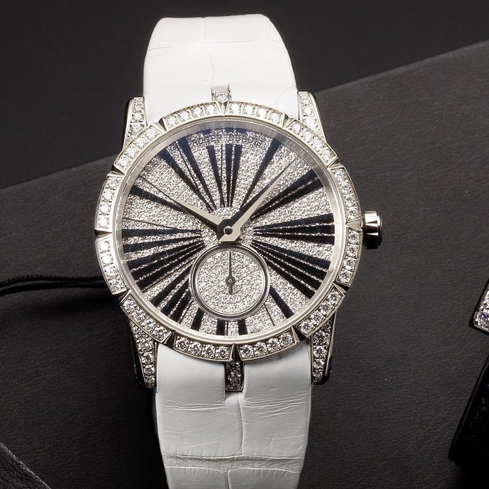 Roger Dubuis. An 18ct white gold and diamond set automatic wristwatch Excalibur, Ref:86150, No.5655, Case No.VF30CX, Sold 11th May 2012