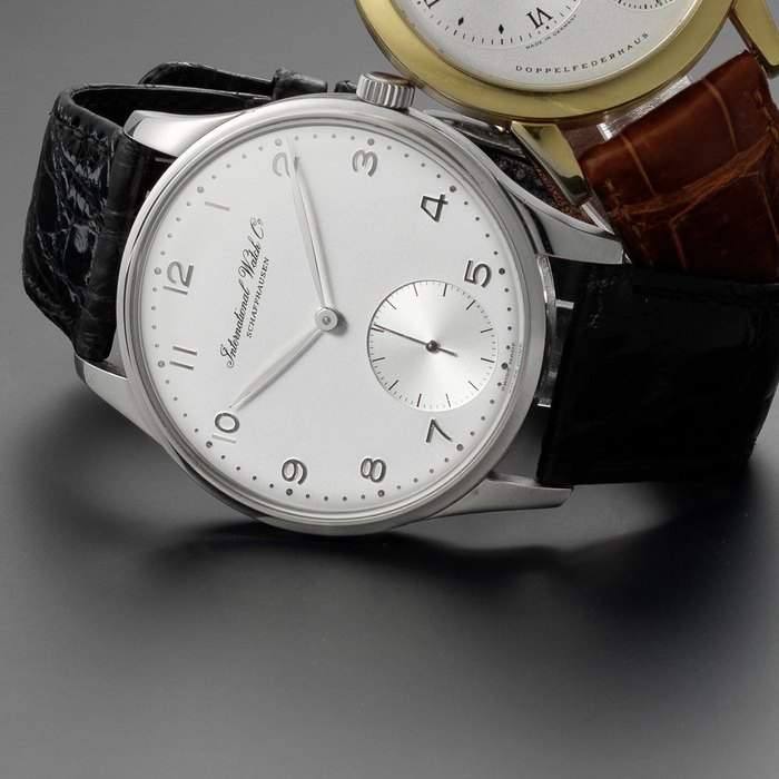 IWC. A platinum limited edition manual wind wristwatch Jubilee 125th Anniversary Limited Edition, Ref:5441, No.097/250, Case No.2571497, Movement No.2490694, Circa 1993
