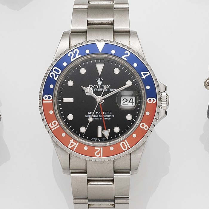 Rolex. A stainless steel automatic calendar bracelet watch GMT-Master II, Ref:16710T, Serial No.D58****, Movement No.309*****, Circa 2005