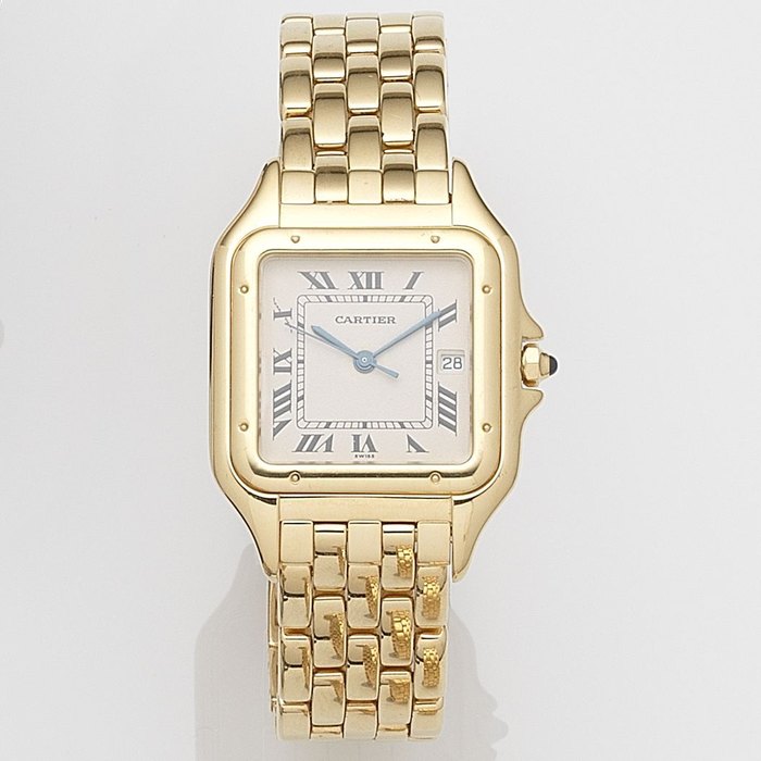 Cartier. An 18ct gold quartz calendar bracelet watch Panthère, Ref:106000M, Case No.001978, Circa 1990
