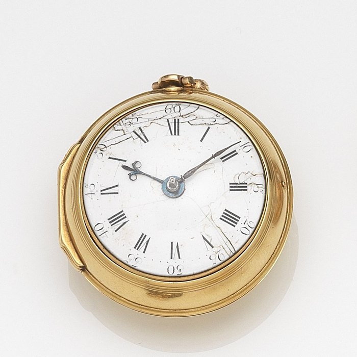  Alex Mitchelson, London. A late 18th century gold key wind pair case pocket watch Movement No.841, Inner Case with London Hallmark for 1756, Outer Case with London Hallmark for 1790, Price & Market Data