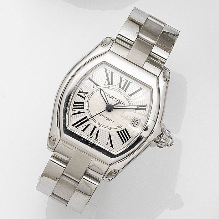 Cartier. A stainless steel automatic calendar bracelet watch Roadster, Ref:2510, Case No.228971CE, Circa 2005