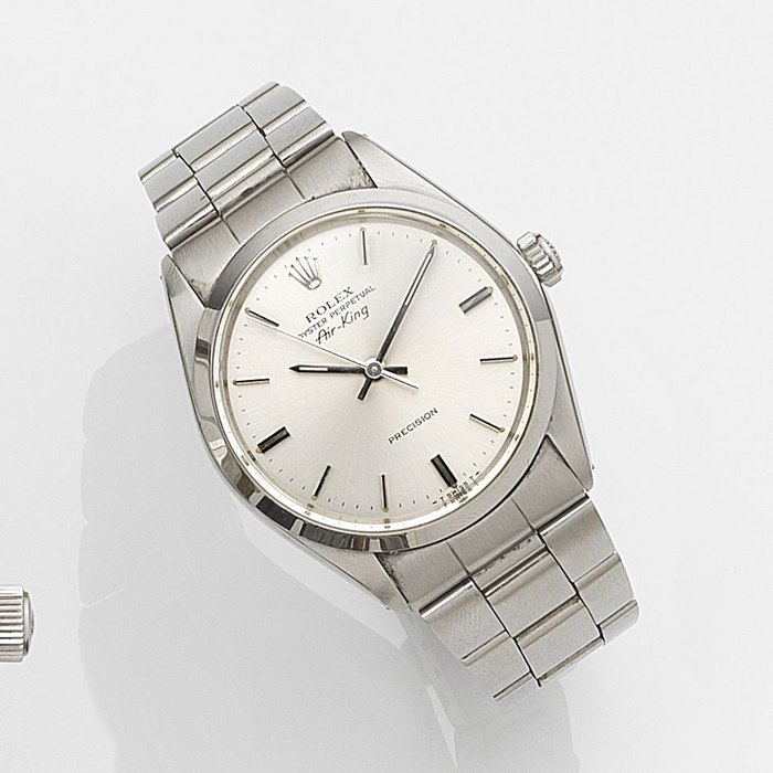 Rolex. A stainless steel automatic bracelet watch Air-King, Ref:5500, Serial No.404****, Circa 1974