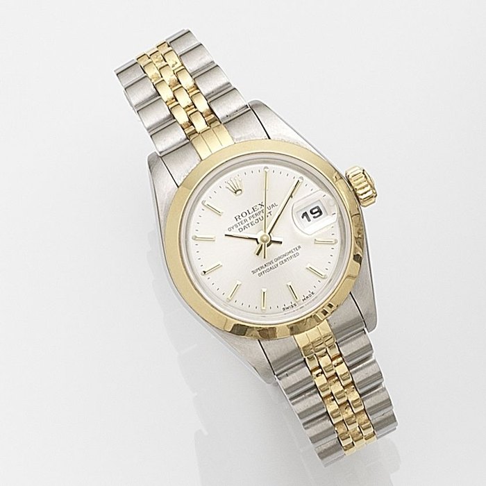 Rolex. A lady's stainless steel and gold automatic calendar bracelet watch Datejust, Ref:69163, Serial No.T16****, Movement No.326****, Circa 1996