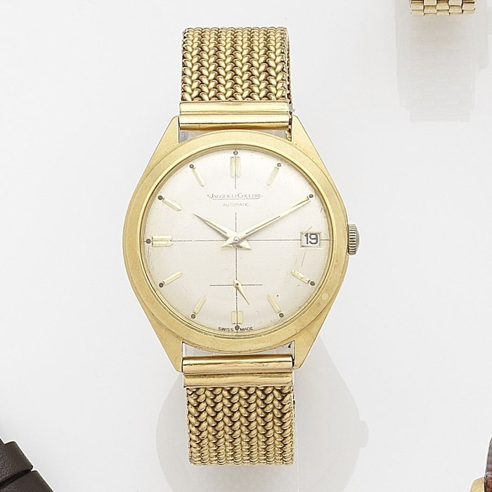 Jaeger-LeCoultre. An 18ct gold automatic calendar bracelet watch Case No.745278A, Movement No.1296564, Circa 1957