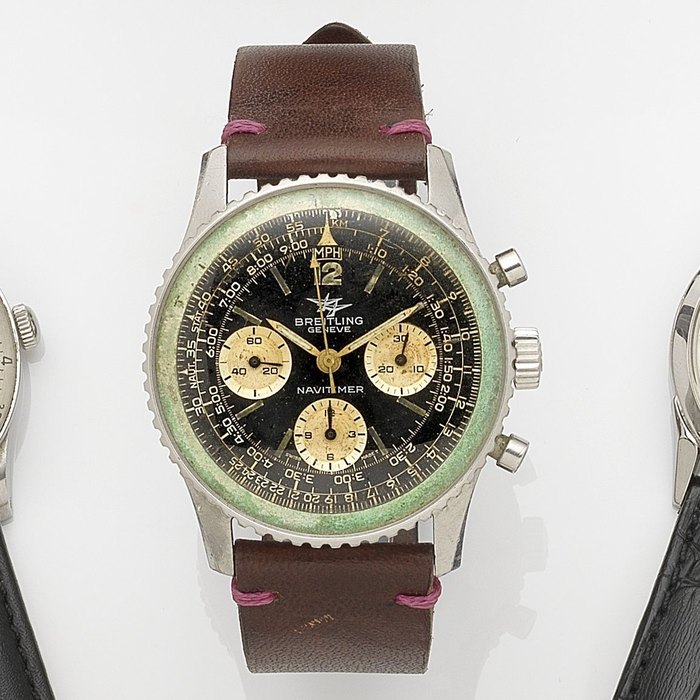 Breitling. A stainless steel manual wind chronograph wristwatch Navitimer, Ref:806, Case No.1062717, Circa 1966