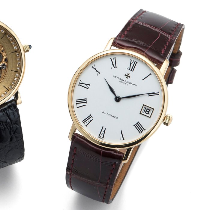 Vacheron Constantin. An 18K gold automatic calendar wristwatch Patrimony, Ref:44001/2, Case No.599665,719669, Circa 1990