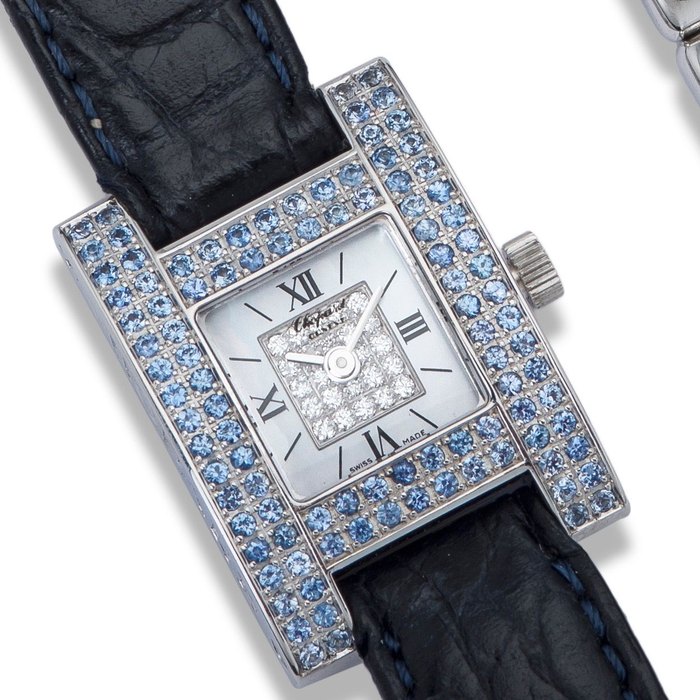 Chopard. An 18K white gold, diamond set and mother-of-pearl quartz wristwatch H Diamond, Ref:13/8965, Case No.5340824931, Circa 2005