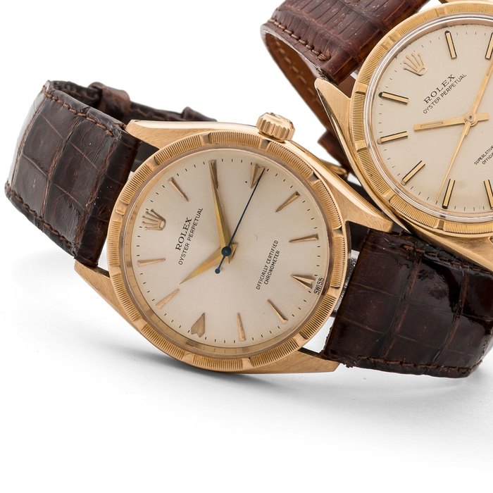 Rolex. An 18K gold automatic wristwatch Oyster Perpetual, Ref:6569, Case No.446820, Movement No.857649, Circa 1959
